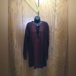 Vintage Havana Drawstring Tie Dye Sweater Dress Juniors L